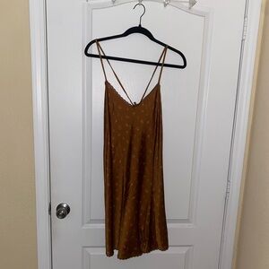NWOT Wild Fable Brown Cherry Silk Dress